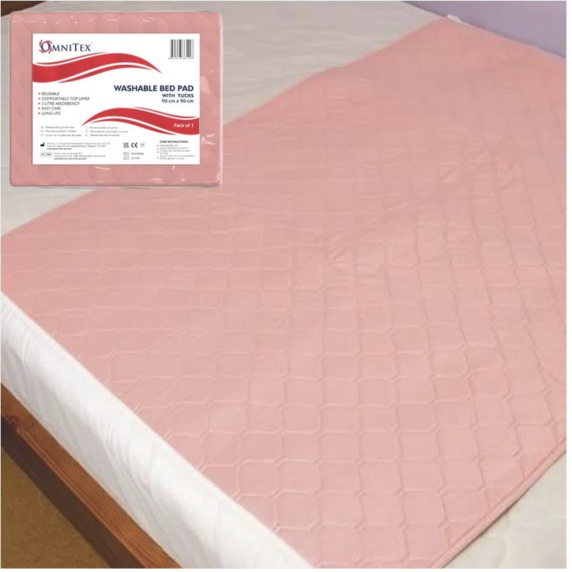 Representative photograph of Washable bed pads, 90 x 90 cm