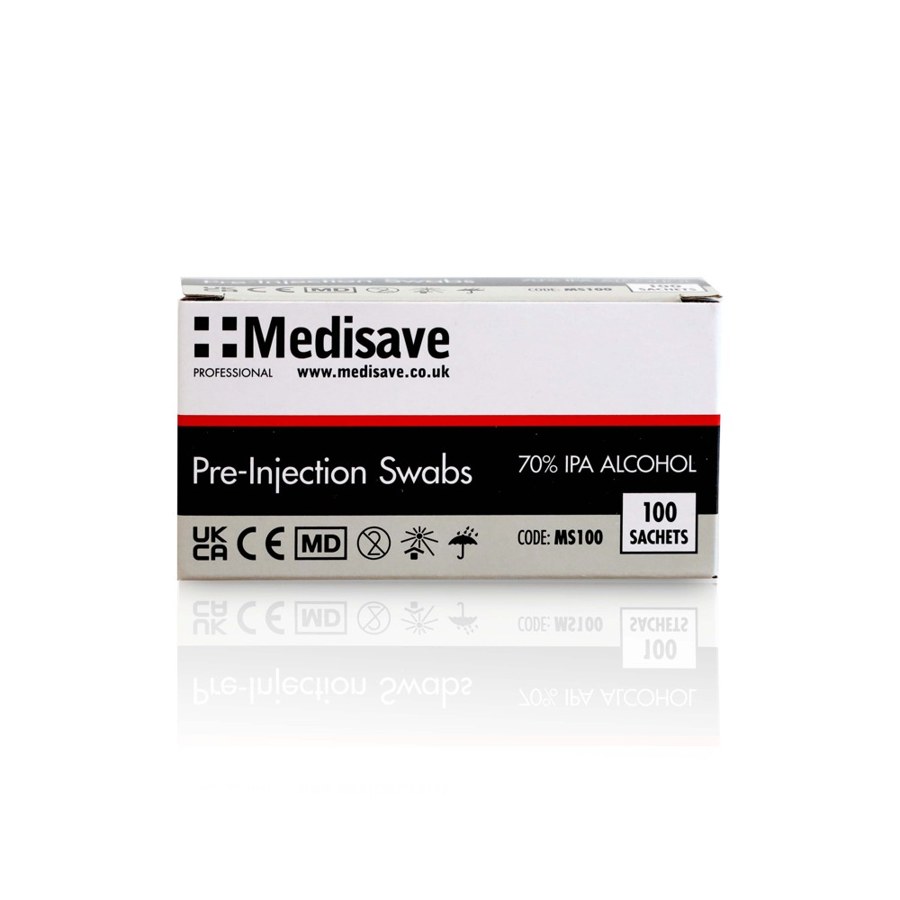 Representative photograph of 70% IPA pre-injection swabs