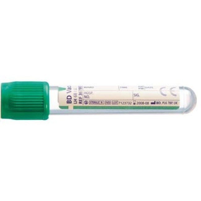 Representative photograph of BD lithium heparin tubes, 4 ml