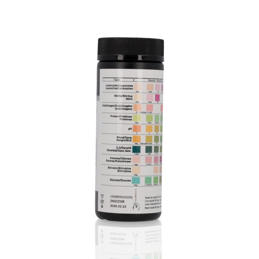 Representative photograph of 10-parameter urine test strips
